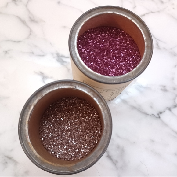 Vintage Tins of Sparkling Tinsel set of 2 vintage tinsel gold & red/pink glitter - Picture 3 of 10